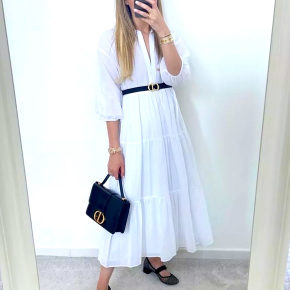 BNWT white Zara midi dress - Picture 1 of 1